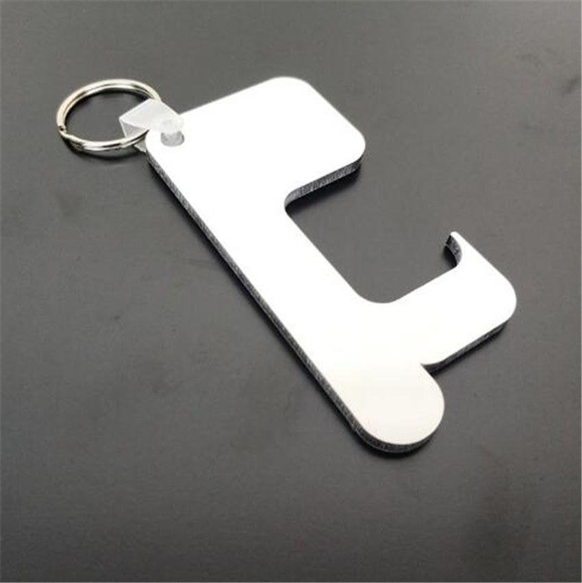 Porte-clés ouvre-porte prêt pour la sublimation en MDF | Porte-clés vierge anti-contact pour sublimation | Fournitures de sublimation