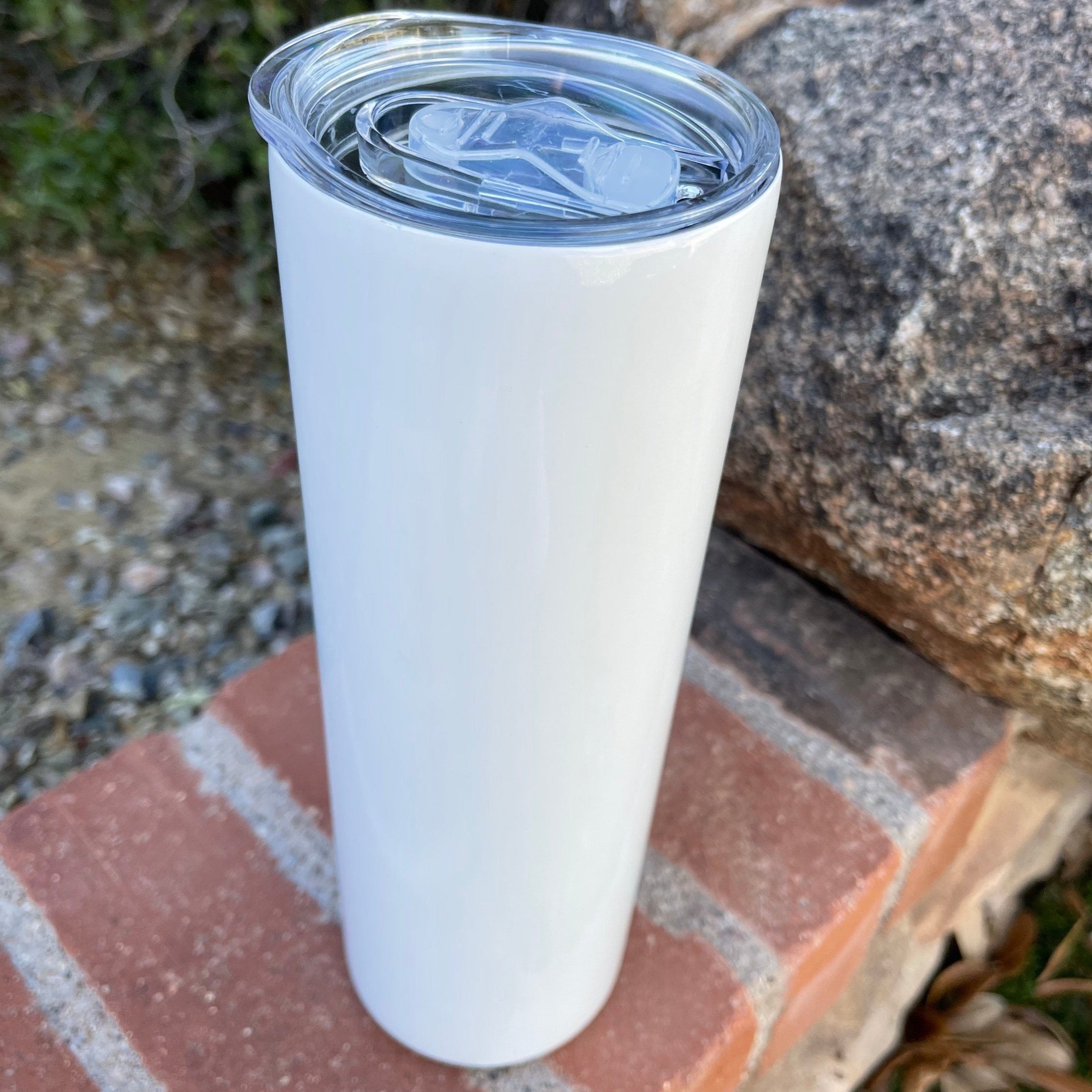 30oz Blank White Stainless Straight Sublimation Tumbler kit W/Straw