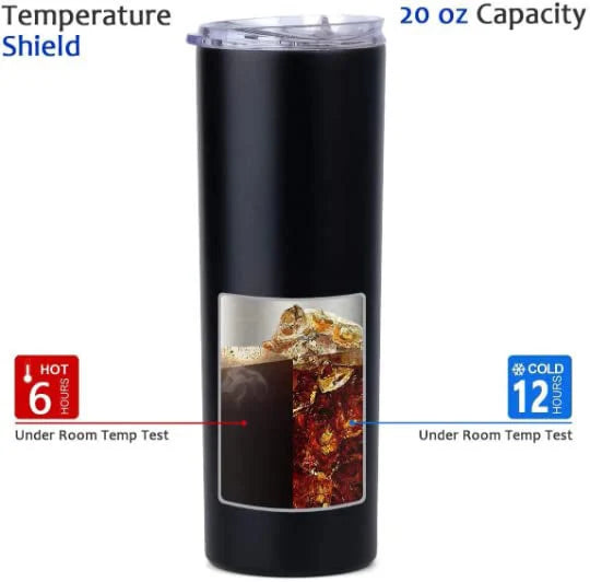 Lot de 25 gobelets droits vierges en acier inoxydable à paillettes holographiques de 20 oz pour sublimation avec paille et boîte