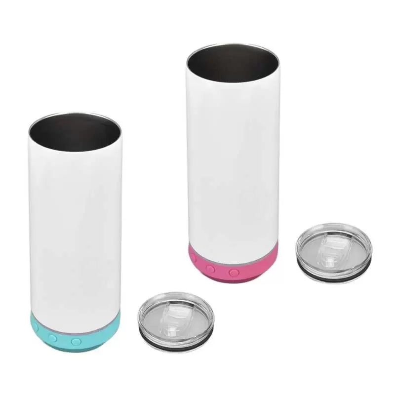 Lot de 20oz Gobelet Bluetooth à sublimation. Gobelets Musicaux avec Couvercle, Haut-parleur et Paille