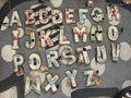 Fabric Alphabet Ornament w/ Beads & Embroidery, Multi Color, 26 Styles