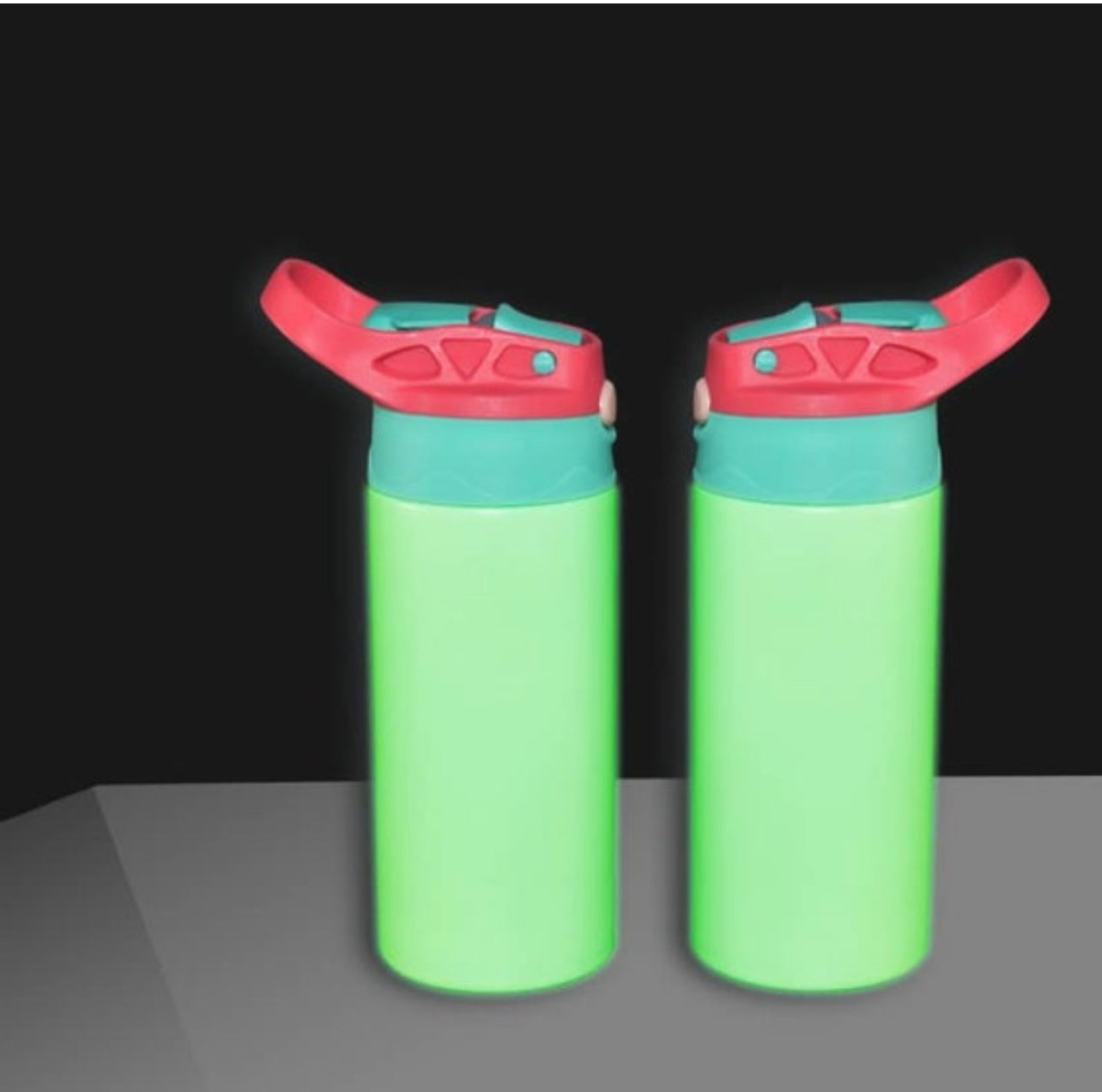 Biberon antifuite à sublimation vierge de 12 oz, changement de couleur UV et phosphorescent, droit, en acier inoxydable, gobelet pour enfants, bouteille d'eau de sport