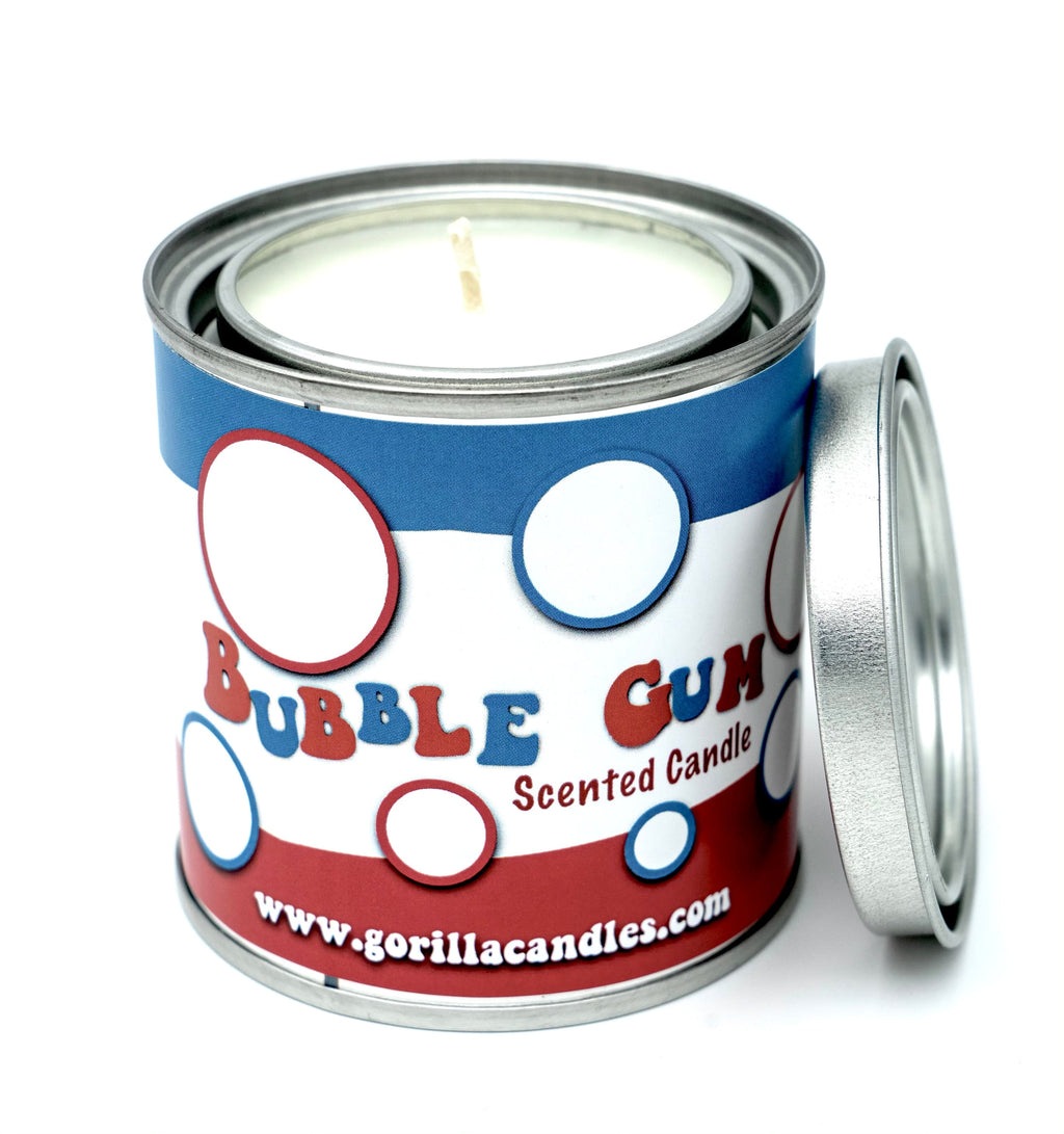 Bubble Gum Scented Retro Candle Bazooka Bubble Gum 8 Oz Soy Wax Paint Can With Lid