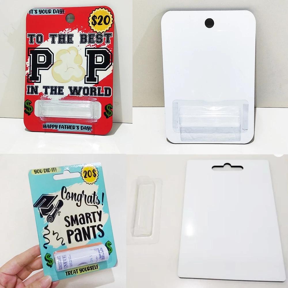 Sublimation Blank Mdf Wooden Money, Chapstick Card, Cash Card Cover Holder Gifts (2 Styles)
