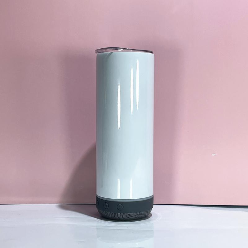 Lot de 20oz Gobelet Bluetooth à sublimation. Gobelets Musicaux avec Couvercle, Haut-parleur et Paille