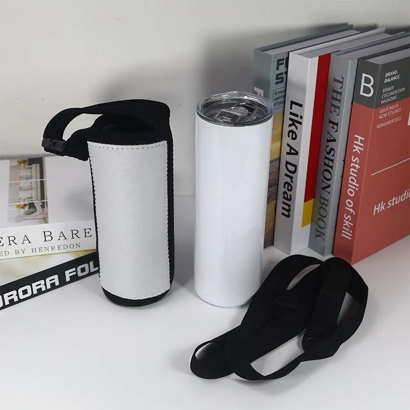 DIY dye Sublimation Blank Neoprene 20oz tumbler tote pouch holder with adjustable strap