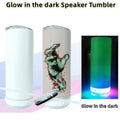 20oz Sublimation Glow In Dark Blank Bluetooth speaker tumbler. Music Tumblers W/ Lid, Speaker & Straw