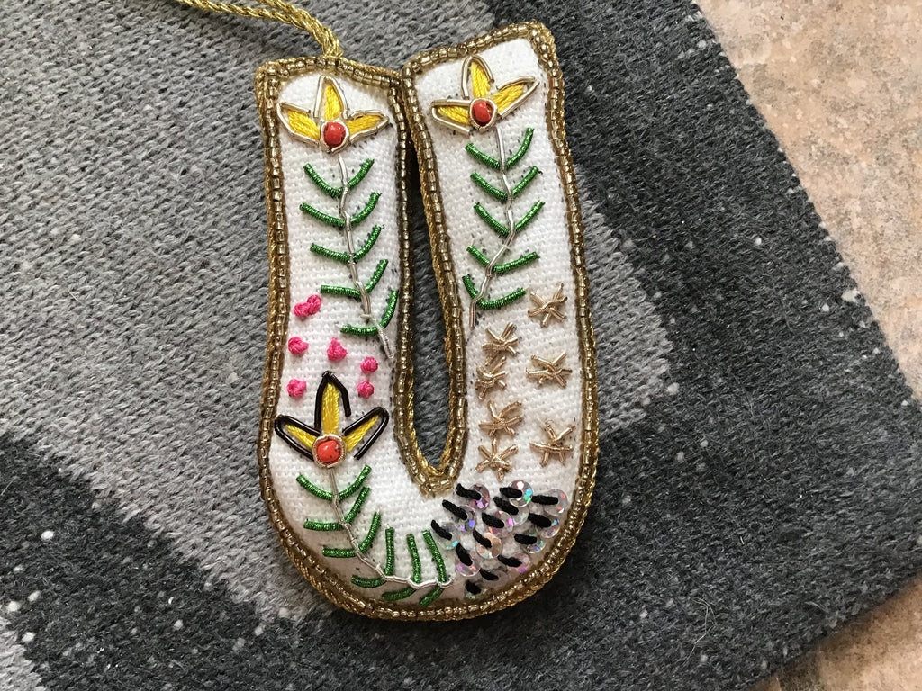 Fabric Alphabet Ornament w/ Beads & Embroidery, Multi Color, 26 Styles