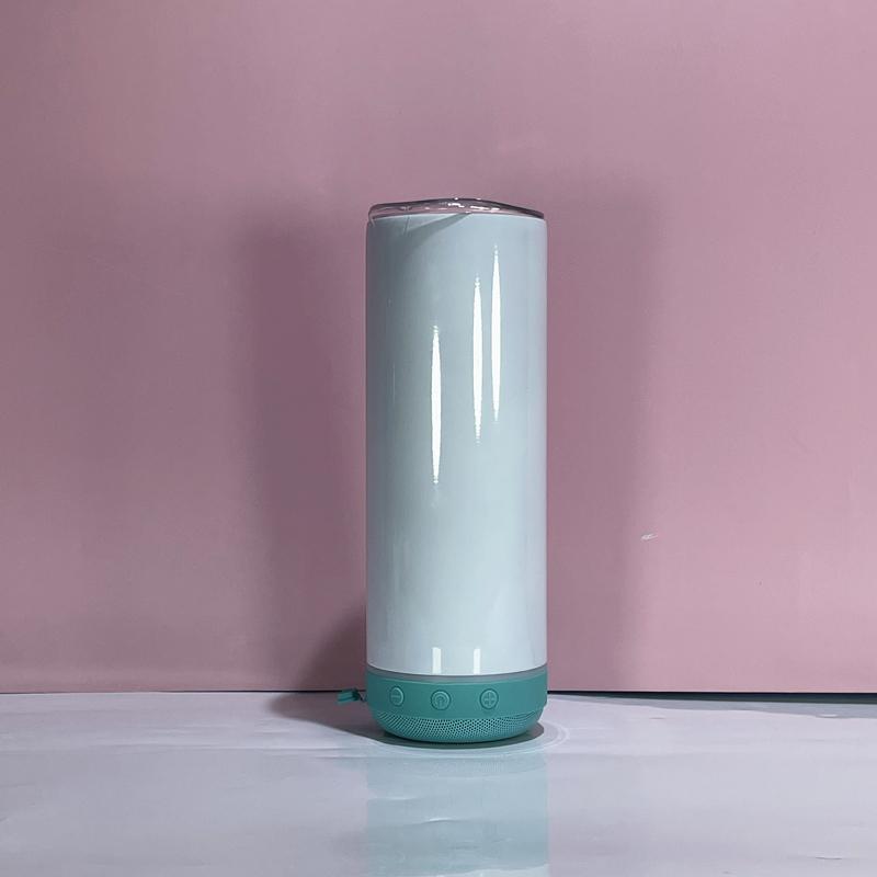 Lot de 20oz Gobelet Bluetooth à sublimation. Gobelets Musicaux avec Couvercle, Haut-parleur et Paille
