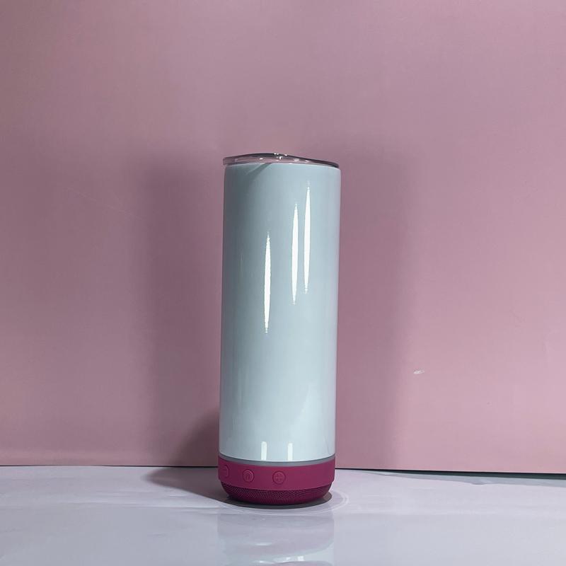 Lot de 20oz Gobelet Bluetooth à sublimation. Gobelets Musicaux avec Couvercle, Haut-parleur et Paille