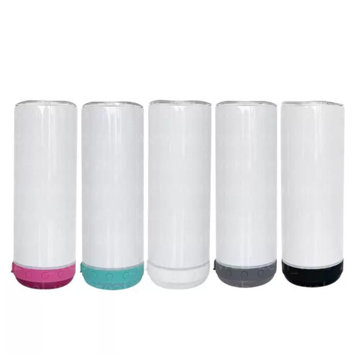 Lot de 20oz Gobelet Bluetooth à sublimation. Gobelets Musicaux avec Couvercle, Haut-parleur et Paille