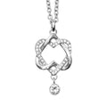Interlaced Heart Pendant Necklace With Cubic Zirconia