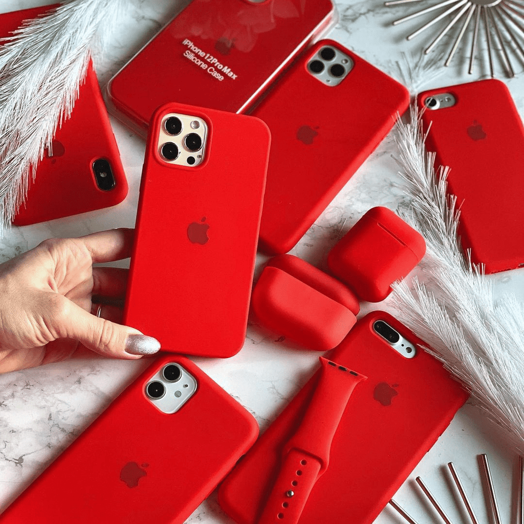 Coque en silicone pour iPhone (rouge)