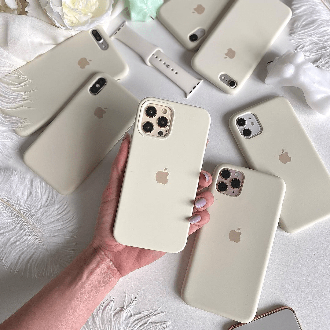 Coque en silicone pour iPhone (blanc antique)