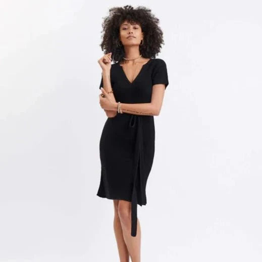 Ixchel Black Tunic Knit Dress