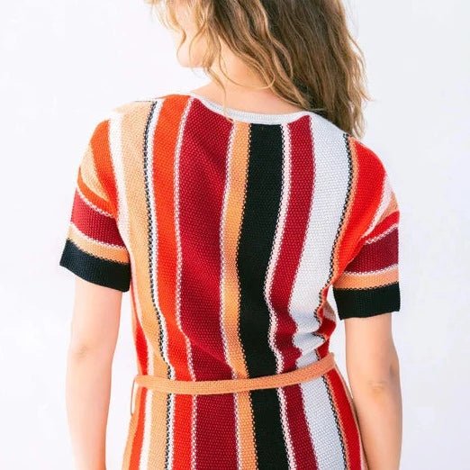 Ixchel Multi-Stripe Tunic Knit Dress