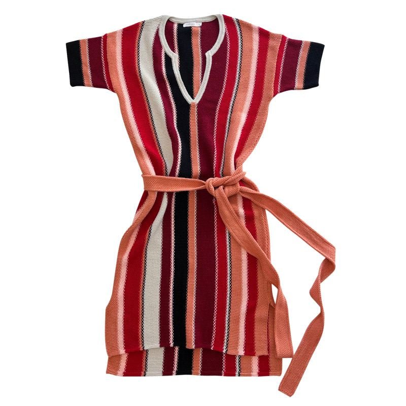 Ixchel Multi-Stripe Tunic Knit Dress