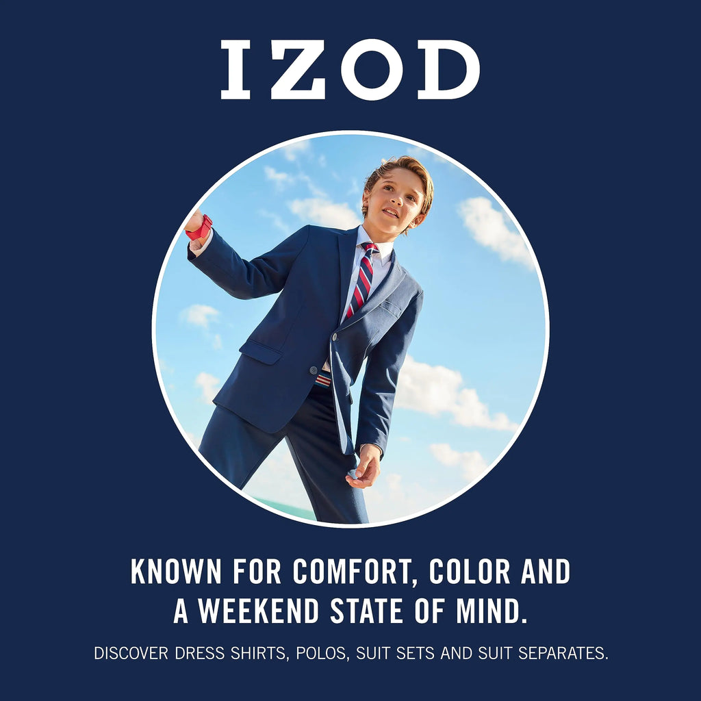 IZOD Boys' Long Sleeve Solid Button-Down Collared Oxford Shirt with Chest Pocket 2T White - # BOAA11510006