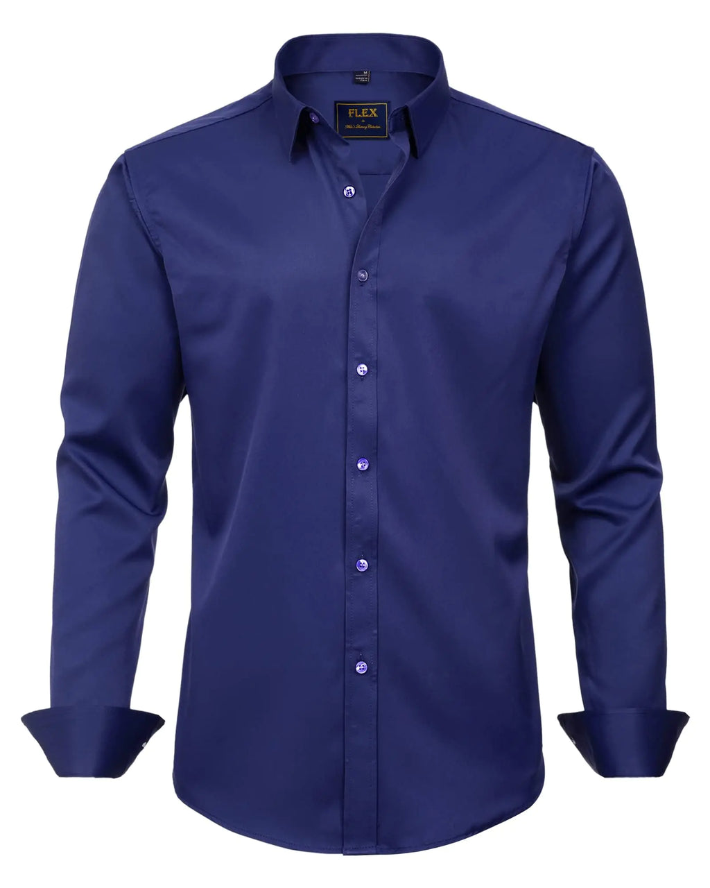 J.VER Boy's Long Sleeve Dress Shirts Solid Stretch Wrinkle-Free Shirt Kids Casual Button Down Shirts Navy Blue 6 Years - # BOAA11510017