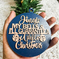 Handcrafted Wooden Christmas Ornaments Set Jingle Bells 12 Colors 3D