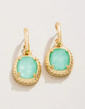 Karina Oval Drop Hoop Earrings Sea Foam