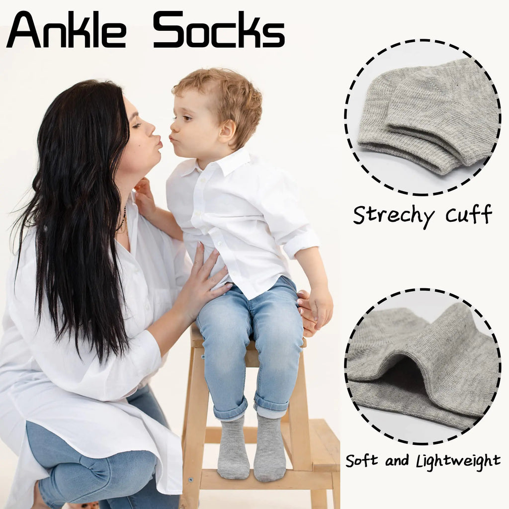Kids Socks, 25 Pairs Toddler Socks Low Cut for Boys Girls(0-14 Years Old), 25 Pairs Children Ankle Socks Set 10-14 Years #1 Black+white+grey+darkgrey 25pk - # BOAA11810004