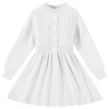Kionio Toddler Sweater Dress Baby Girl Long Sleeve Dresses Christmas Knitted Button Front Girls Fall Winter Dress Casual - # GIAA211710007