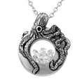 Kraken Octopus Swarovski Crystal Pendant Sterling Necklace