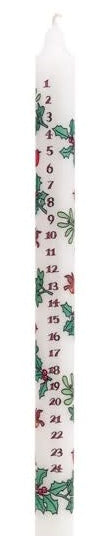 Advent Taper Candle - Holly and the Ivy