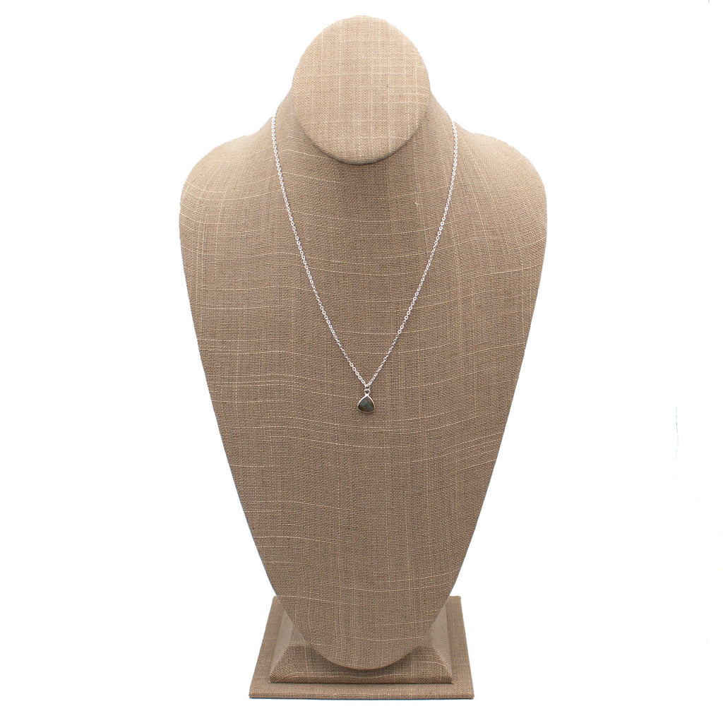 Labradorite 10mm Silver Plated Pendant Necklace 18in