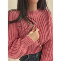 Lantern Long Sleeve Sweater - Vintage Korean Chic Fashion