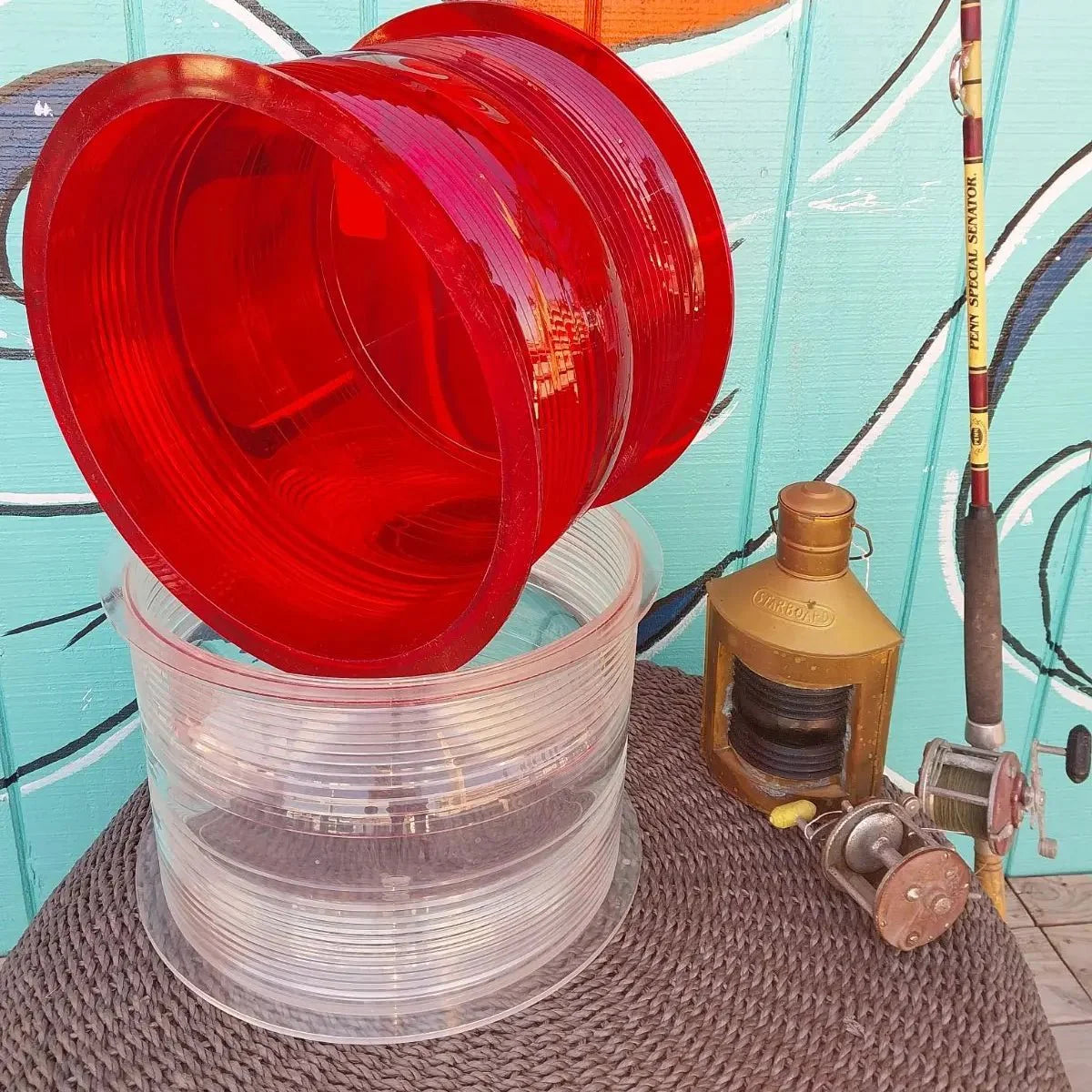 Large Nautical Marine Lens Red & Clear