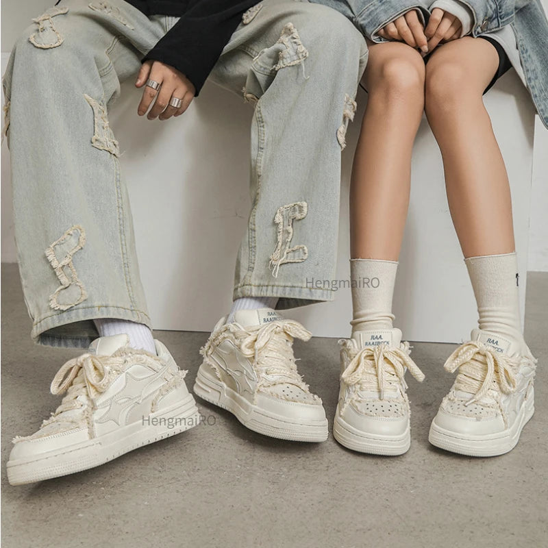 Leather Sneakers Casual Shoes - # BOAA73510010