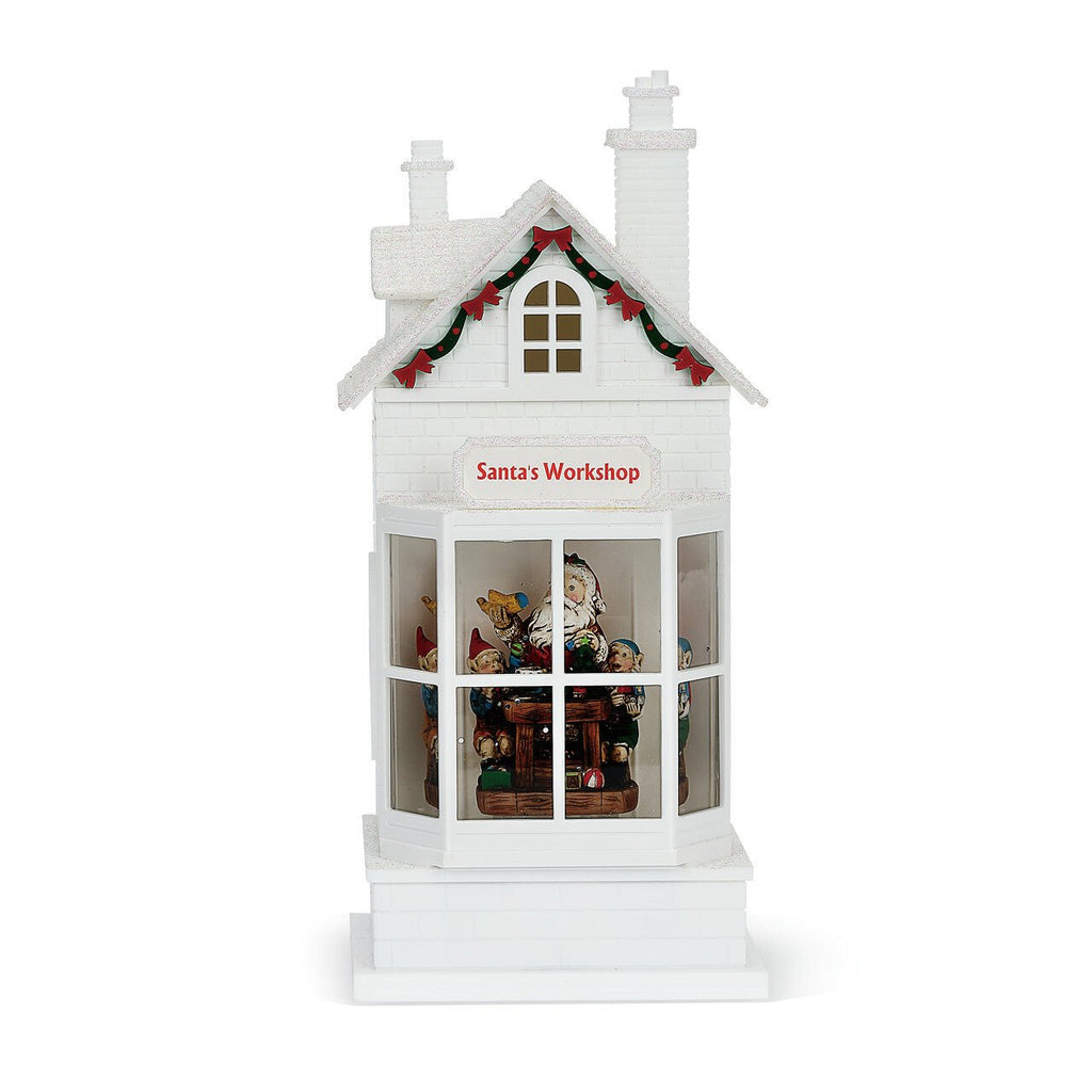 Lit Musical Store Scene Lantern Santa’s Workshop