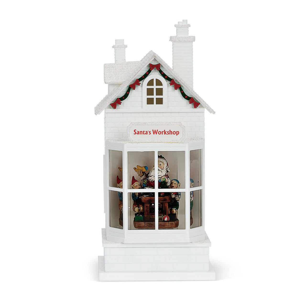 Lit Musical Store Scene Lantern Santa’s Workshop