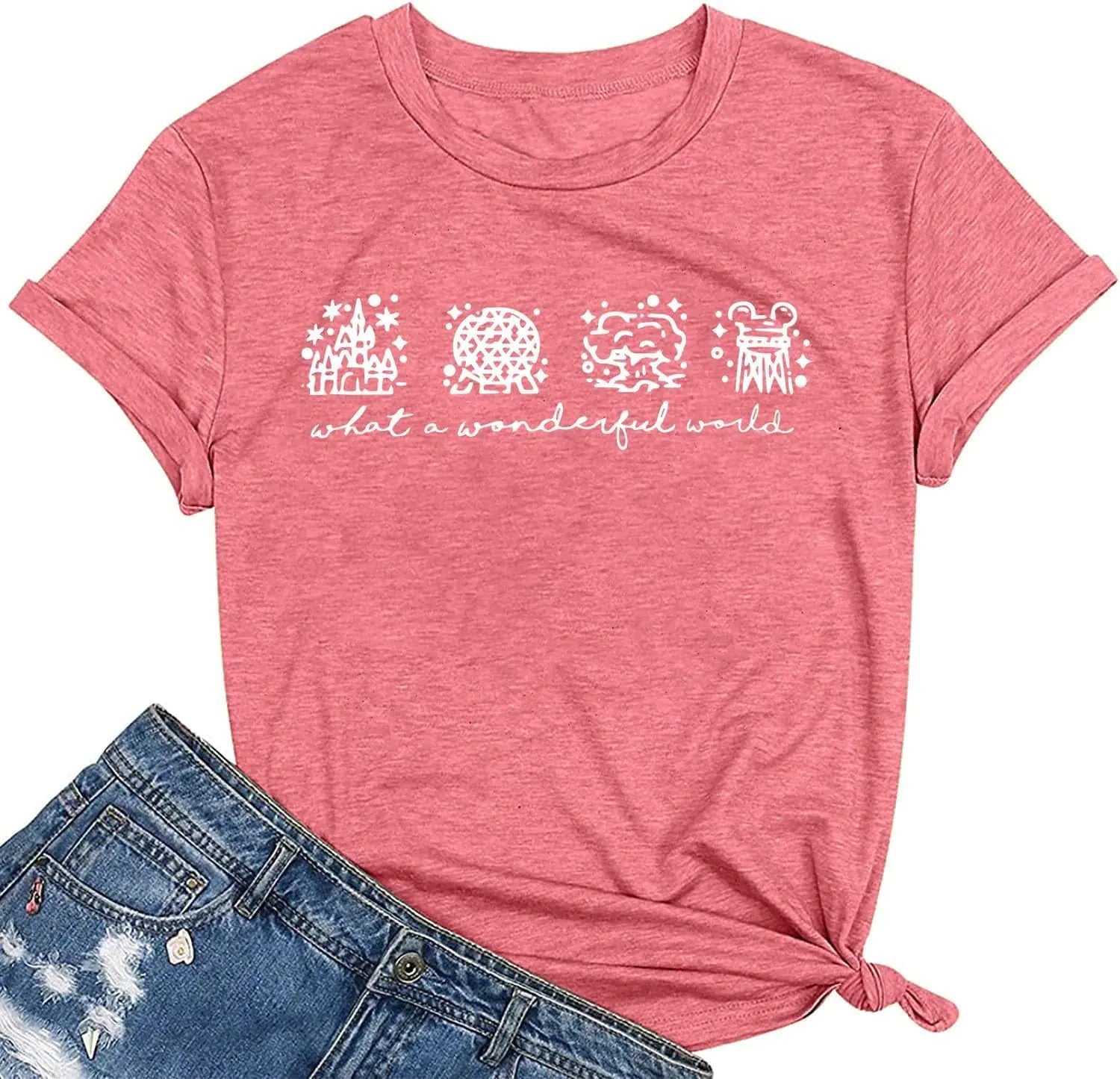 Magical Shirt Gold Girl Womens Shirt Lnspired Letter Pattern Friendly Shirt Casual Vintage T-Shirt Top(Pink1S) - # GIAA23510020