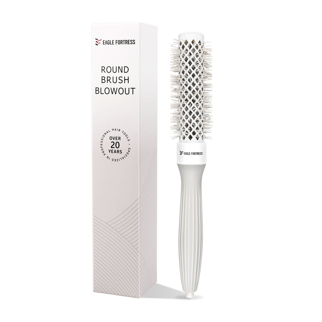 Eagle Fortress Professional Round Hair Brush for Blow Drying with Ceramic + Ionic, Grey 0.98in