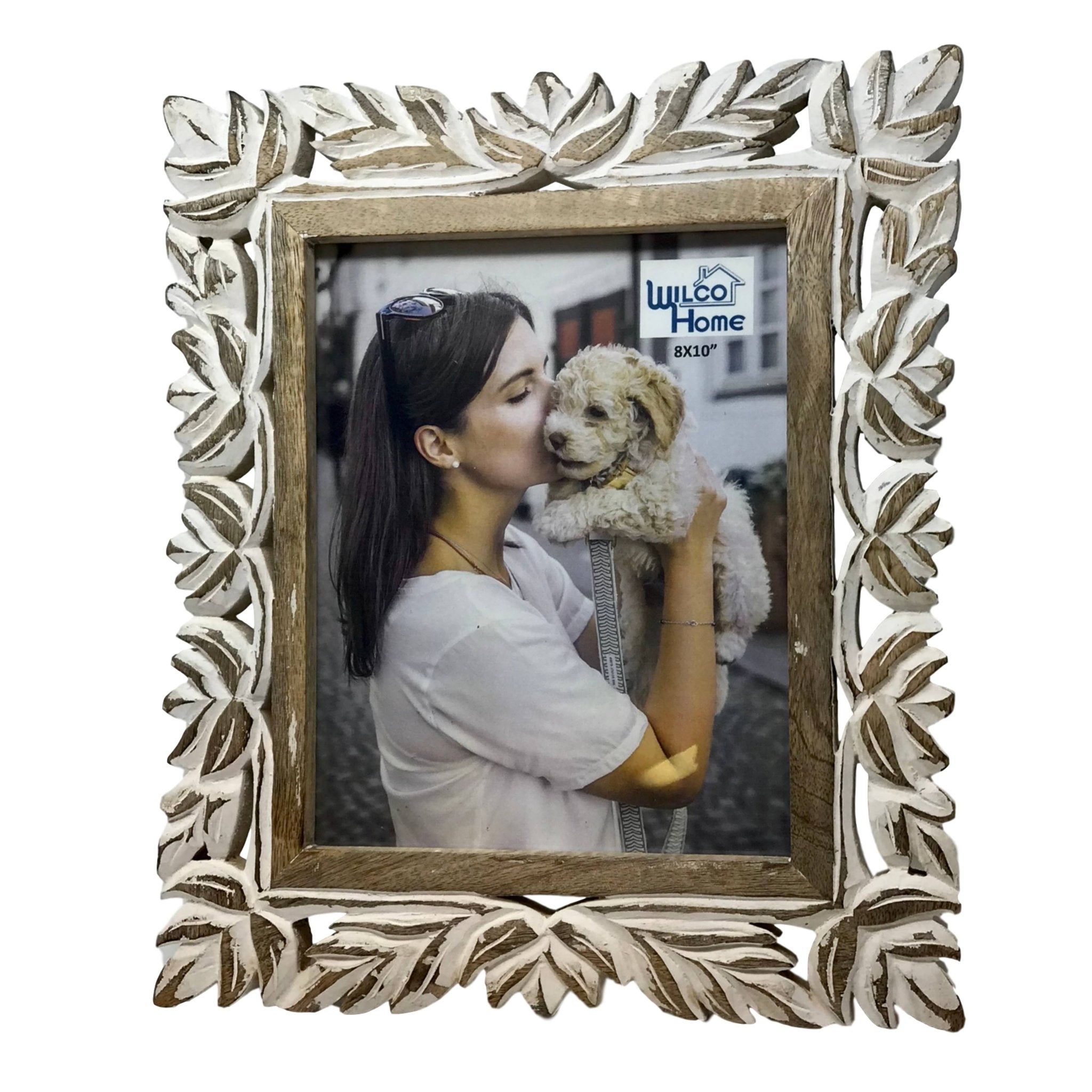 Malaga Hand-Carved Wood Photo Frame with Fold Out Stand