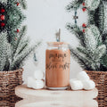 Silent Night 17oz Glass Tumbler With Bamboo Lid, 2 Stainless Straws and Cleaner