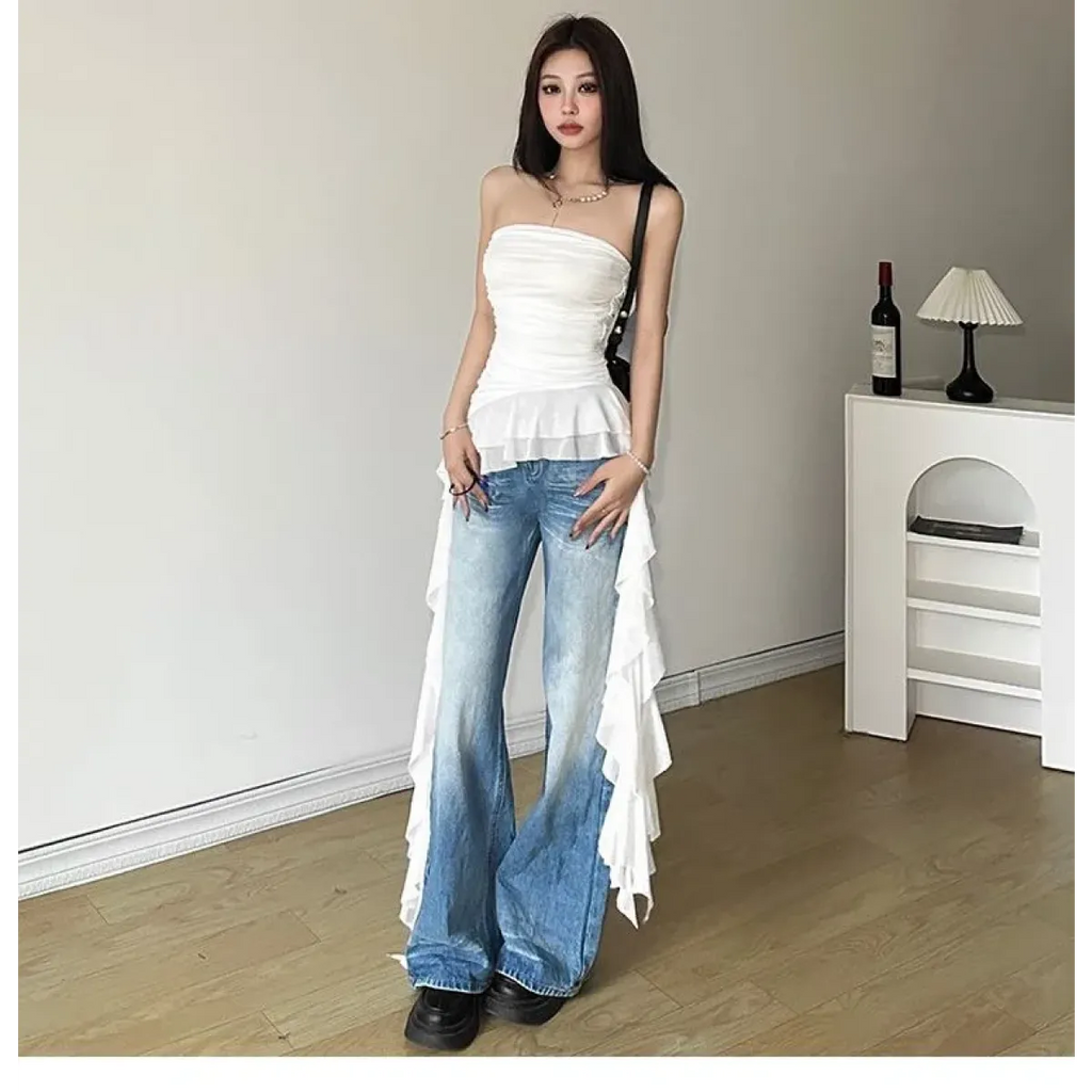 Strapless Ruffle Hem Top – Harajuku Summer Fairy Kei Style