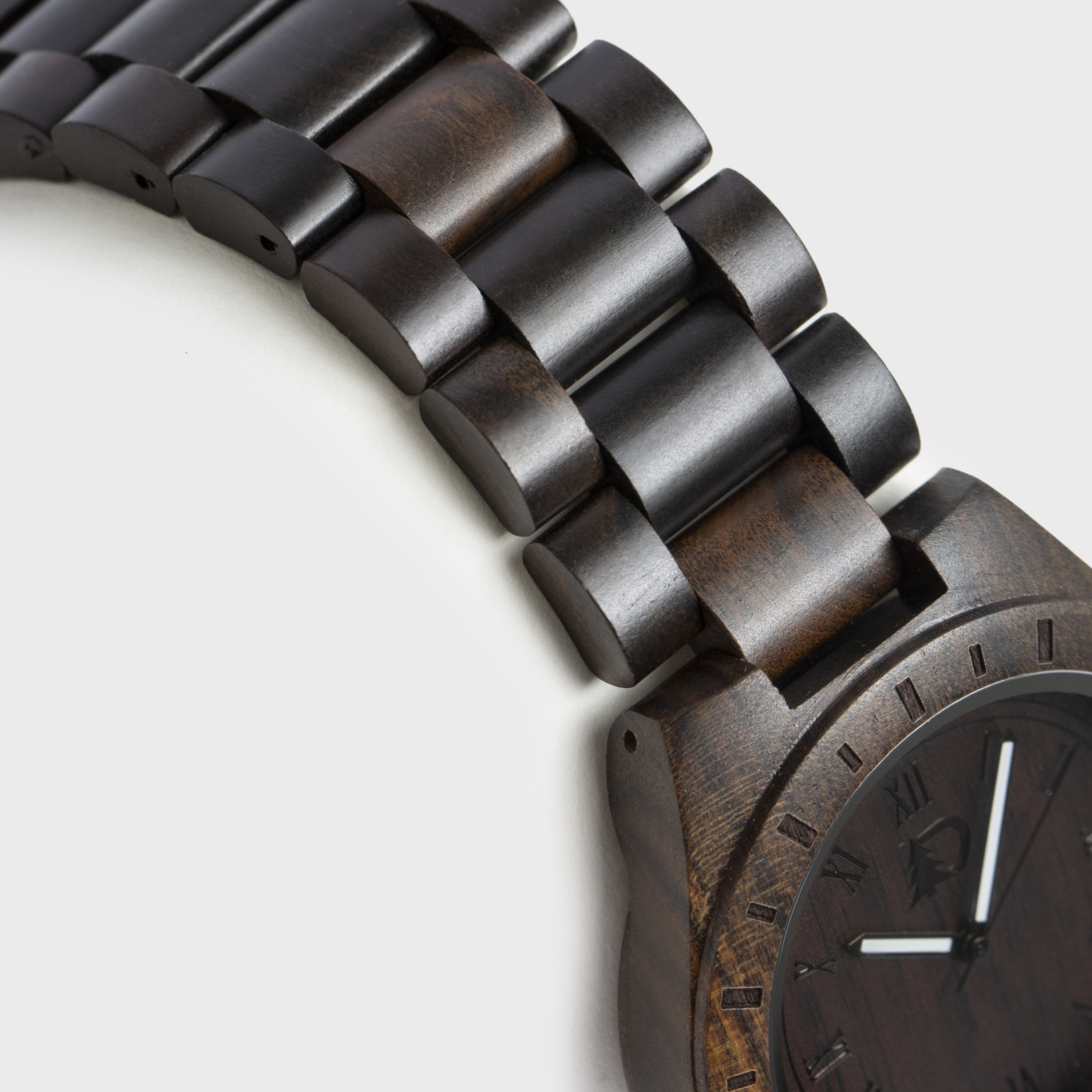 Mens Black Walnut Wood Watch Minimalist Vintage Design