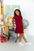 Robe polo manches courtes bordeaux