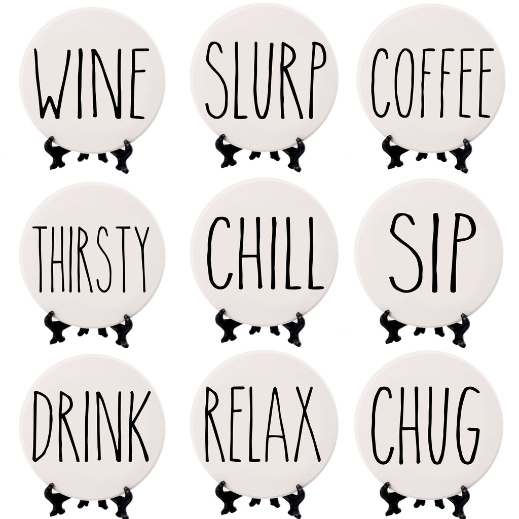 Minimalist Coasters Set - Modern Absorbent Drink Coasters for Home Decor