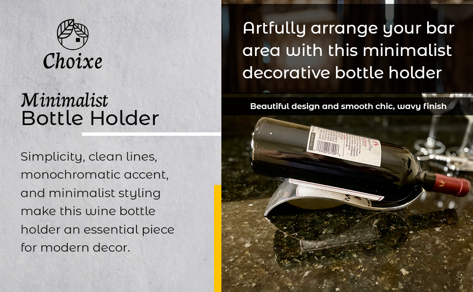 Minimalist Wine Bottle Holder Decorative Wavy Bar Display Stand Modern Home