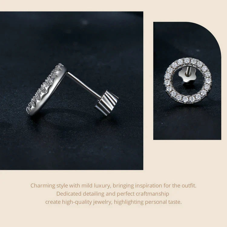 Moissanite 10mm Stud Earrings S925 Sterling Silver Screw Back Gift Mom