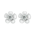 Moissanite 925 Sterling Silver Sakura Stud Earrings VVS1 Screw Back