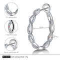 Moissanite 925 Sterling Silver Twisted Infinity Hoop Stud Earrings For Women