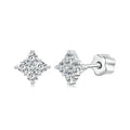 Moissanite Four-Leaf Clover Stud Earrings 925 Silver Screw Back Mom Gift