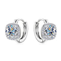 Moissanite Hoop Earrings 925 Sterling Silver Huggie For Women Girls Dainty