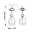 Moissanite Pearl Drop Earrings 925 Sterling Silver 0.1ct Each